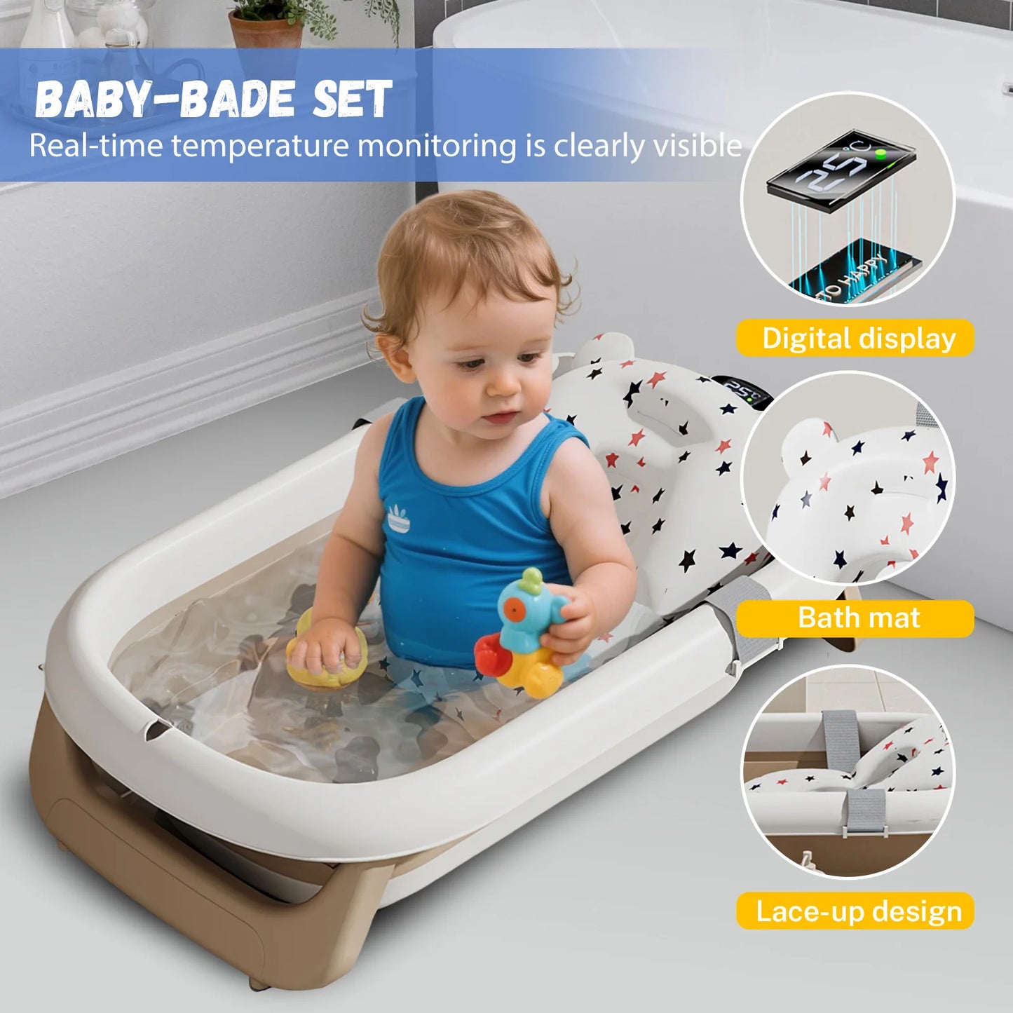 Baby Bath Tub with Bath Cushion