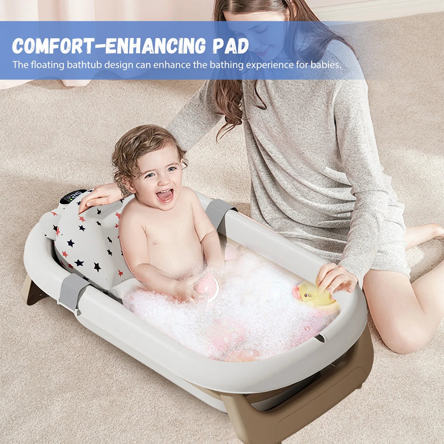 Baby Bath Tub with Bath Cushion