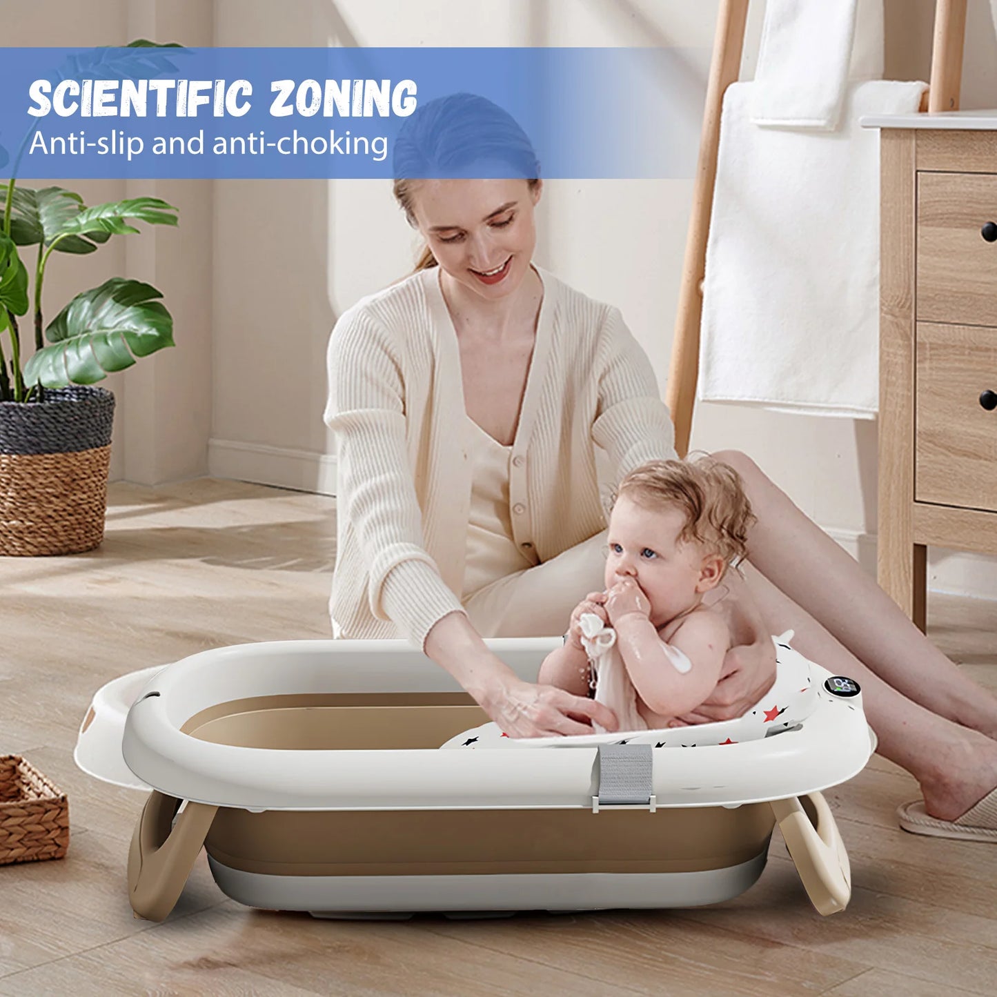 Baby Bath Tub with Bath Cushion