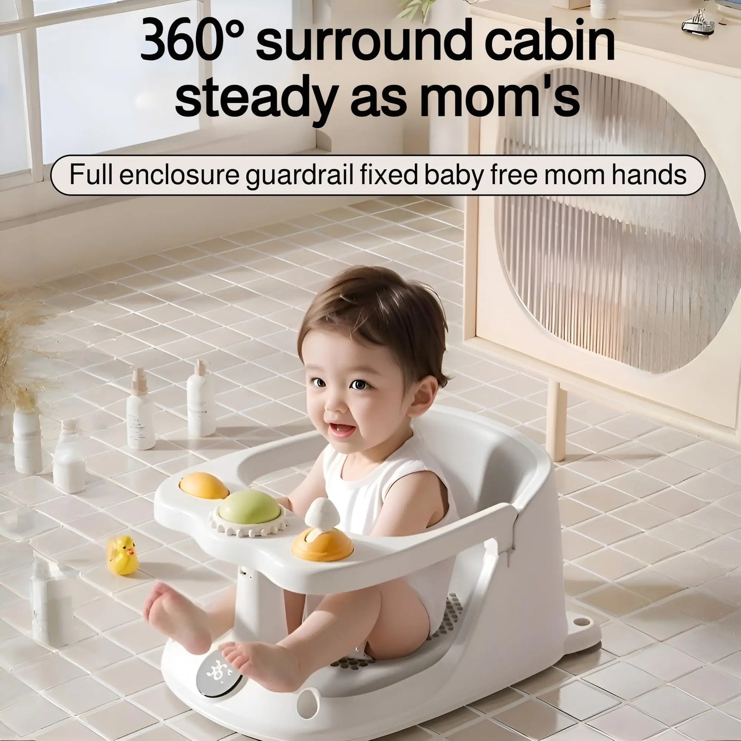 Non-Slip Toddler Bath Seat for Baby
