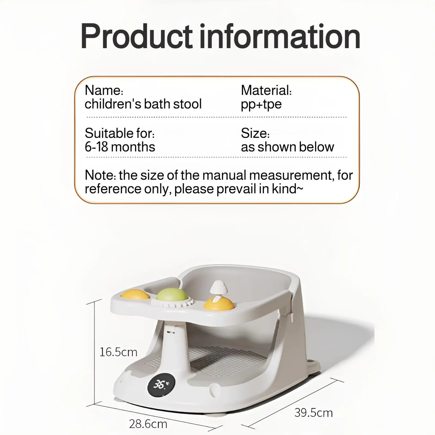 Non-Slip Toddler Bath Seat for Baby
